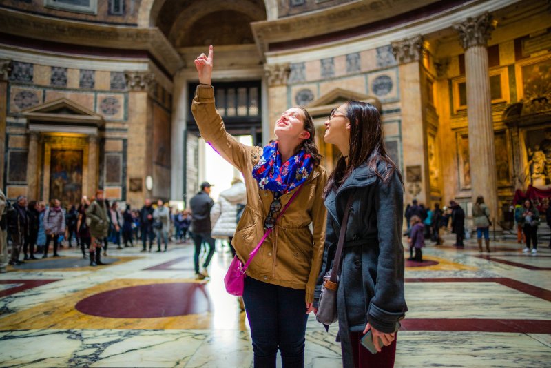 Assumption students in the Pantheon